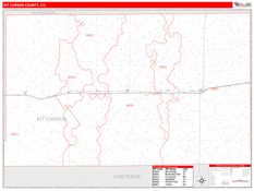 Kit Carson County, CO Digital Map Red Line Style